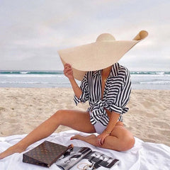 Solina Oversized Wide-Brim Raffia Sun Hat – Luxury Beach Hat