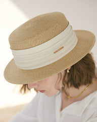 Clemence Raffia Boater Hat