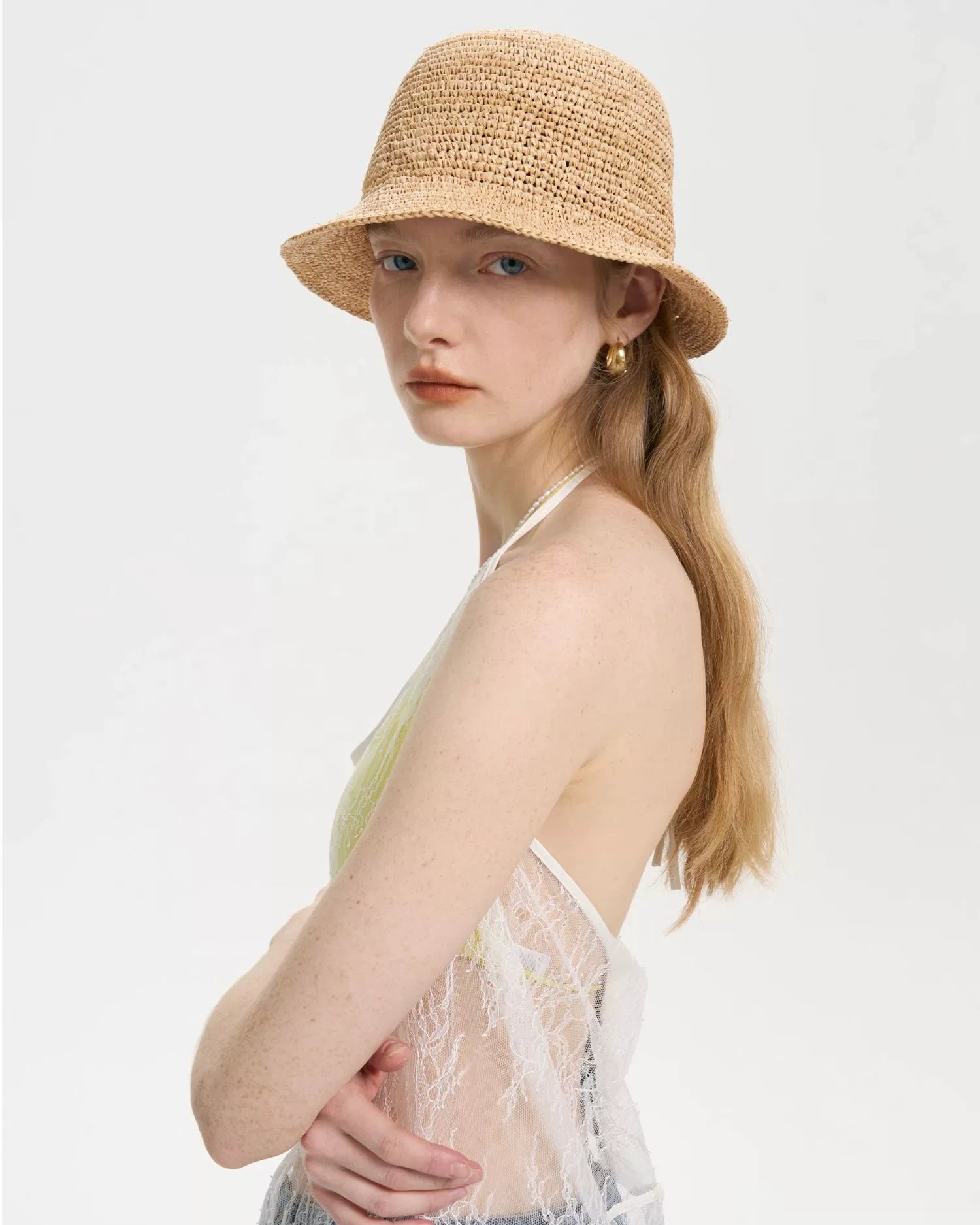 Aria Raffia Bucket Hat