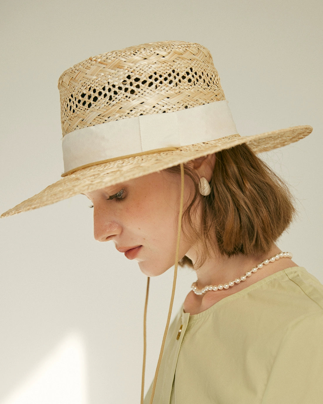 Elise Raffia Boater Hat