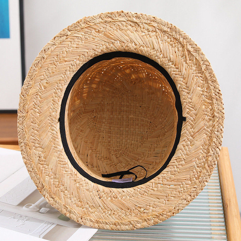 Riviera Classic Boater Hat – Handwoven Straw Hat with Wide Ribbon Band