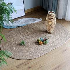 Naturra Oval Raffia Rug – Handwoven Natural Fiber Floor Mat