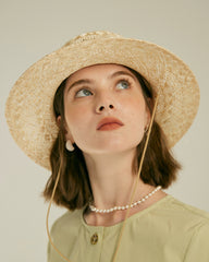Elise Raffia Boater Hat