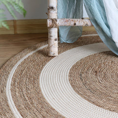 Naturra Oval Raffia Rug – Handwoven Natural Fiber Floor Mat
