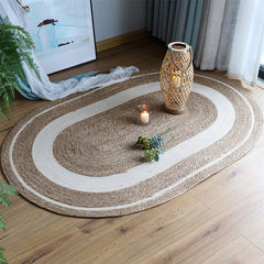 Naturra Oval Raffia Rug – Handwoven Natural Fiber Floor Mat