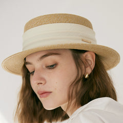 Clemence Raffia Boater Hat