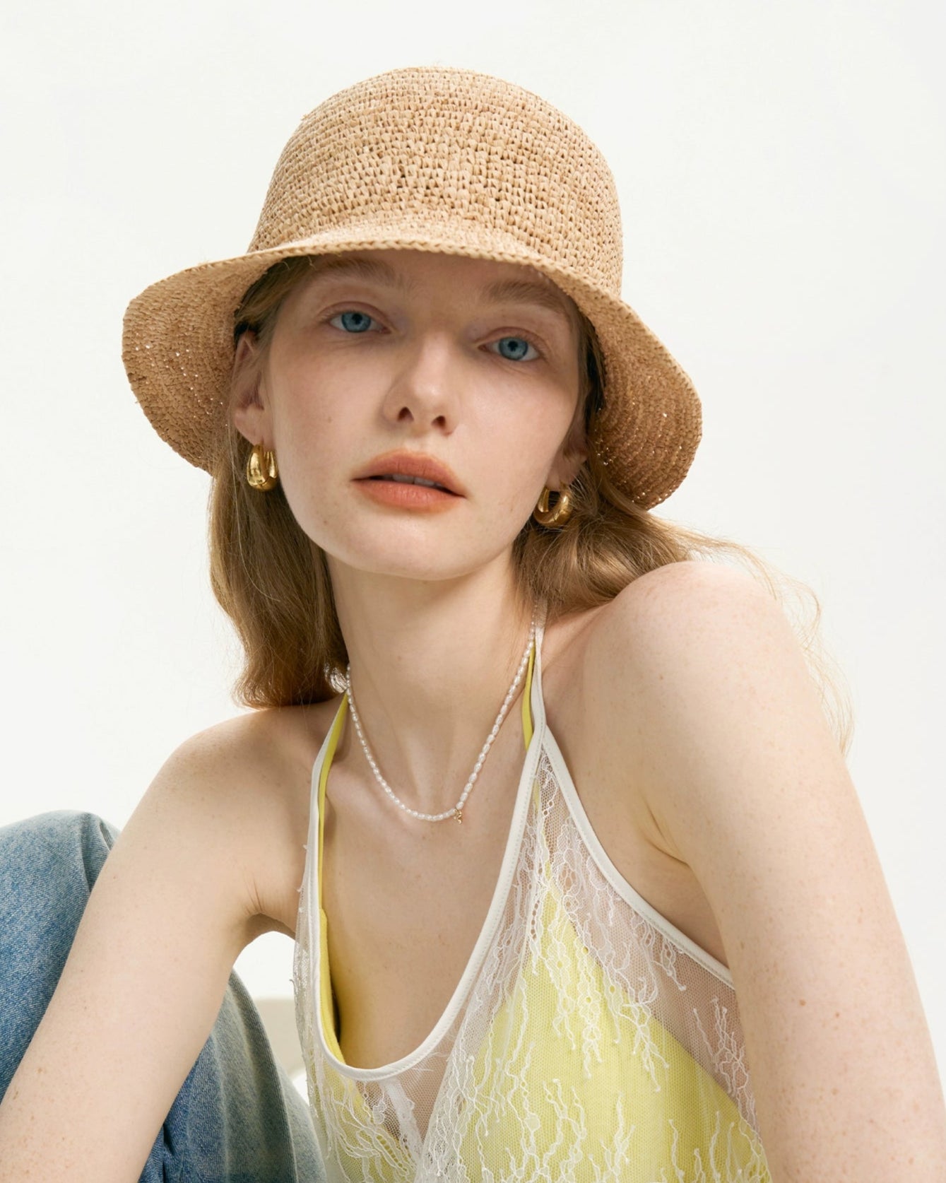 Aria Raffia Bucket Hat