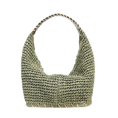 Sage Loop Hobo – Handwoven Raffia Shoulder Bag with Sculpted Handle