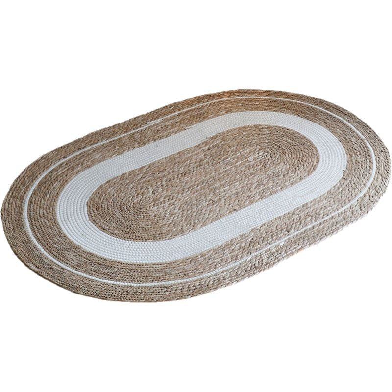 Naturra Oval Raffia Rug – Handwoven Natural Fiber Floor Mat