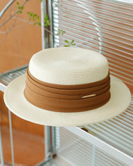 Clemence Raffia Boater Hat