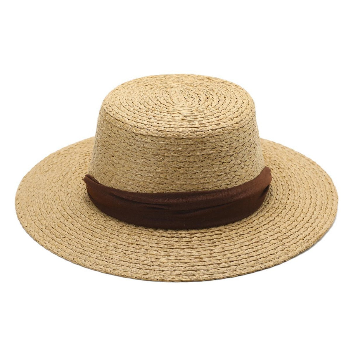 Amélie Raffia Ribbon Hat – Wide Brim Sun Hat with Silk Chin Tie