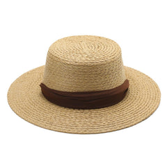 Amélie Raffia Ribbon Hat – Wide Brim Sun Hat with Silk Chin Tie