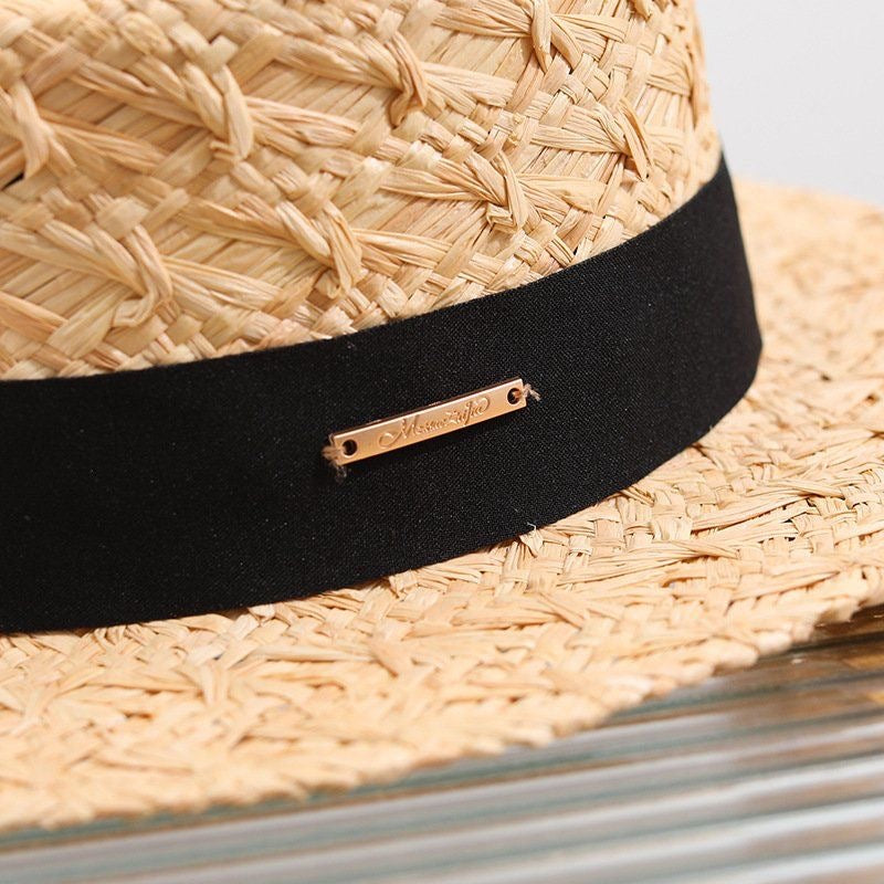 Riviera Classic Boater Hat – Handwoven Straw Hat with Wide Ribbon Band