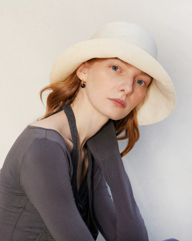 Silk Blend Wide Brim Sun Hat – Elegant Summer Bucket Hat for Women