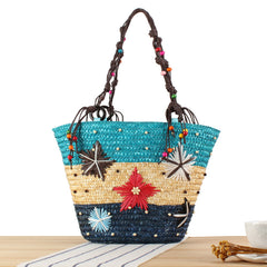 Fiesta Colorblock Raffia Tote
