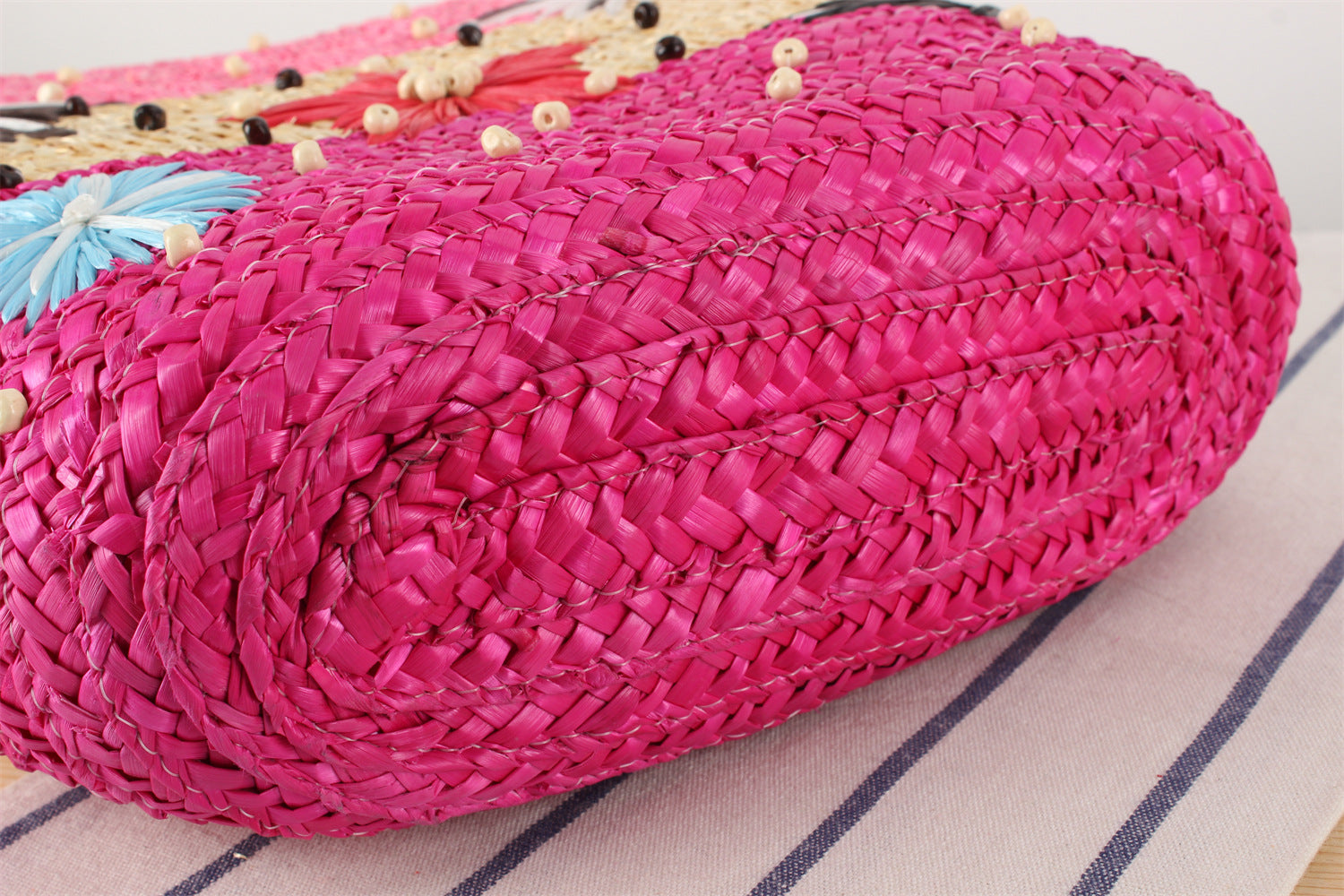 Fiesta Colorblock Raffia Tote