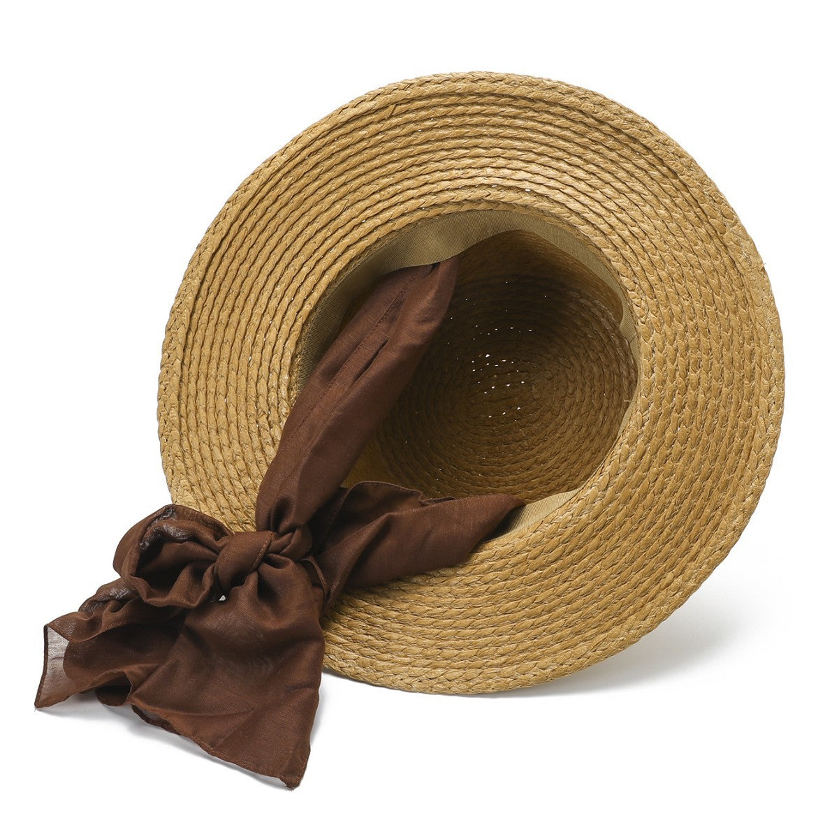 Amélie Raffia Ribbon Hat – Wide Brim Sun Hat with Silk Chin Tie