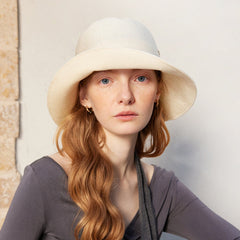 Silk Blend Wide Brim Sun Hat – Elegant Summer Bucket Hat for Women