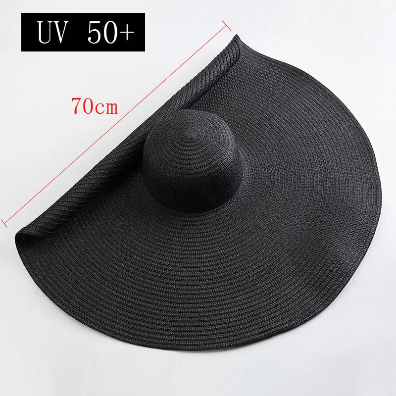 Solina Oversized Wide-Brim Raffia Sun Hat – Luxury Beach Hat