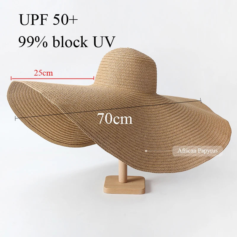 Solina Oversized Wide-Brim Raffia Sun Hat – Luxury Beach Hat