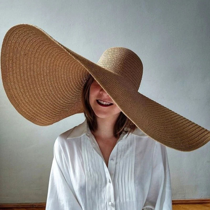 Solina Oversized Wide-Brim Raffia Sun Hat – Luxury Beach Hat