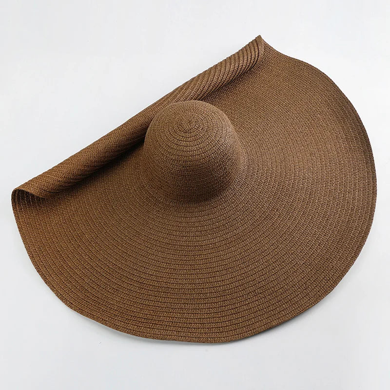 Solina Oversized Wide-Brim Raffia Sun Hat – Luxury Beach Hat