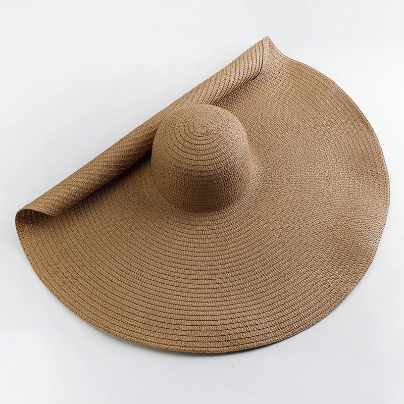Solina Oversized Wide-Brim Raffia Sun Hat – Luxury Beach Hat